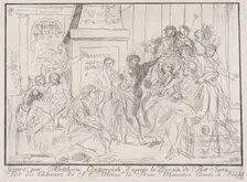 Classical scene of figures gathered around an orator at right (possibly related to healing..., 1752. Creator: Matthias Oesterreich