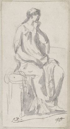 Classical Sculpture of a Pensive Woman, 1775/80. Creator: Jacques-Louis David