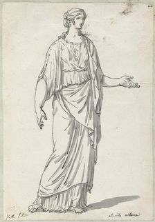 Classical Sculpture of a Woman with an Outstretched Arm, 1775/80. Creator: Jacques-Louis David