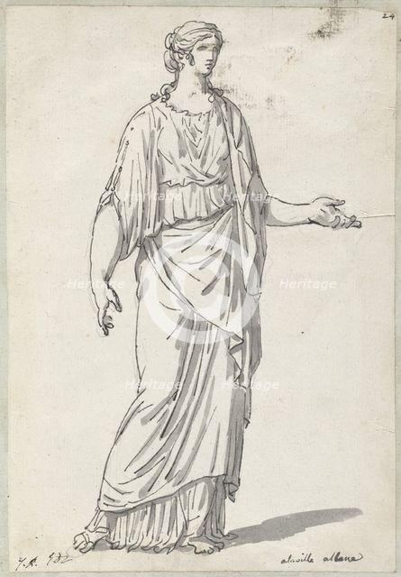 Classical Sculpture of a Woman with an Outstretched Arm, 1775/80. Creator: Jacques-Louis David.