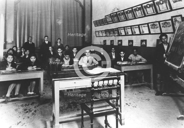 Classroom at Rosh Pinna School, Libya, c1933? Creator: Unknown.