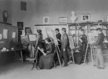 Classroom instruction in art, United States Indian School, Carlisle, Pa., between 1901 and 1903. Creator: Frances Benjamin Johnston