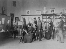 Classroom instruction in art, United States Indian School, Carlisle, Pa., between 1901 and 1903. Creator: Frances Benjamin Johnston
