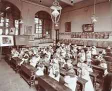 Classroom scene, Hugh Myddelton School, Finsbury, London, 1906