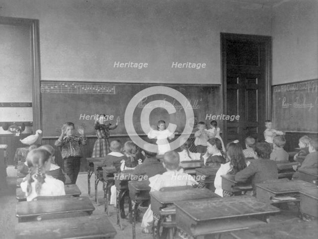 Classroom scene in 1st Division school, Washington, D.C., (1899?). Creator: Frances Benjamin Johnston.
