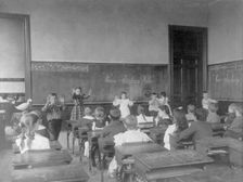 Classroom scene in 1st Division school, Washington, D.C., (1899?). Creator: Frances Benjamin Johnston