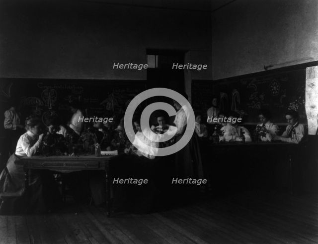 Classroom scene - ladies' floriculture class, Normal School, Washington, D.C., (1899?). Creator: Frances Benjamin Johnston.