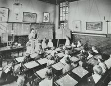 Classroom scene, Southfields Infants School, Wandsworth, London, 1907
