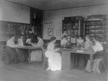 Classroom scenes in Washington, D.C. public schools - zoology class at Eastern High School, (1899?). Creator: Frances Benjamin Johnston