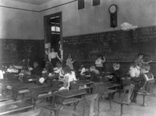 Classroom scenes in Washington, D.C. public schools: general classroom scenes, 1st Division, (1899?) Creator: Frances Benjamin Johnston