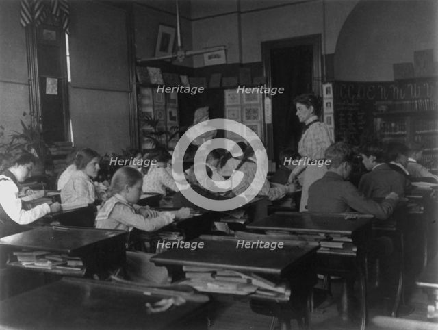 Classroom with students and teacher, Washington, D.C., (1899?). Creator: Frances Benjamin Johnston.
