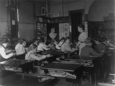 Classroom with students and teacher, Washington, D.C., (1899?). Creator: Frances Benjamin Johnston