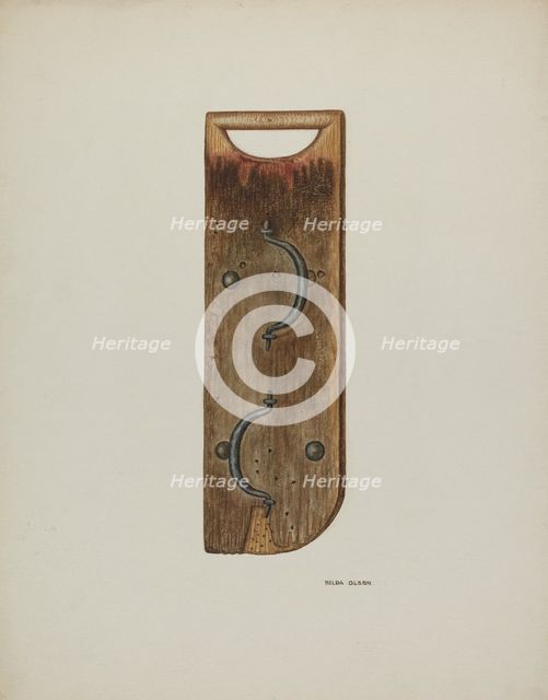 Clapper, c. 1940. Creator: Hilda Olson.