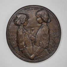 Clara and Lizzie, Daughters of Frederick and Elizabeth Shattuck, model 1893, cast 1894. Creator: Bela Lyon Pratt