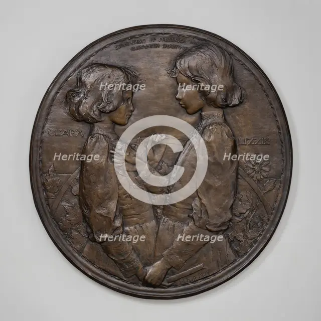 Clara and Lizzie, Daughters of Frederick and Elizabeth Shattuck, model 1893, cast 1894. Creator: Bela Lyon Pratt.