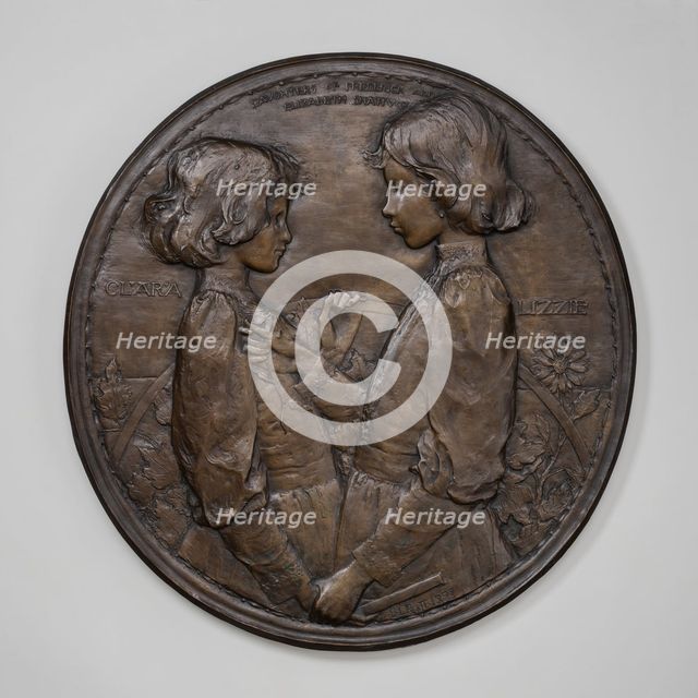 Clara and Lizzie, Daughters of Frederick and Elizabeth Shattuck, model 1893, cast 1894. Creator: Bela Lyon Pratt.