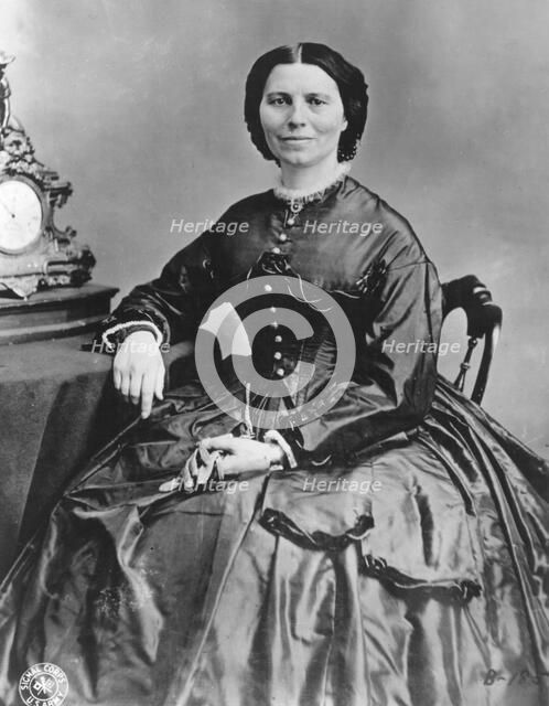 Clara Barton (1821-1912), founder of the American branch of the Red Cross. Artist: Unknown