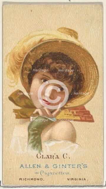 Clara C., from World's Beauties, Series 2 (N27) for Allen & Ginter Cigarettes, 1888., 1888. Creator: Allen & Ginter.