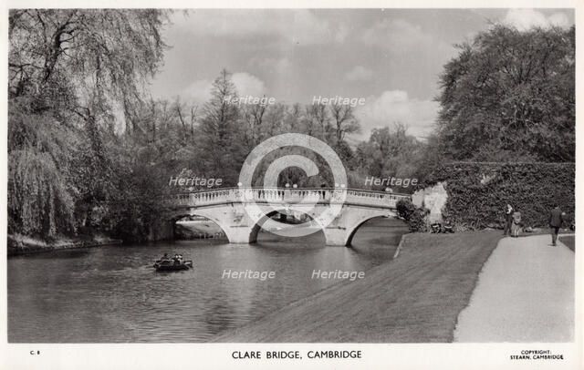 Clare Bridge, Cambridge, 1940s. Creator: Stearn.