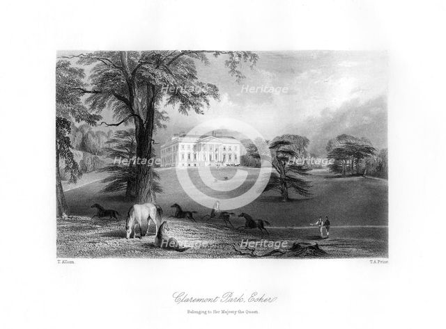 Claremont Park, Esher, Surrey, 19th century.Artist: TA Prior