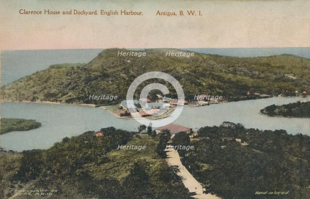'Clarence House and Dockyard, English Harbour. Antigua, B.W.I.', early 20th century. Creator: Jose Anjo.