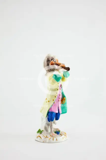 Clarinet Player for the Monkey Band, Meissen, c. 1765. Creators: Meissen Porcelain, Johann Joachim Kaendler.