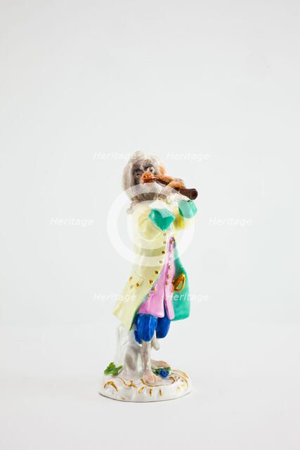 Clarinet Player for the Monkey Band, Meissen, c. 1765. Creators: Meissen Porcelain, Johann Joachim Kaendler.
