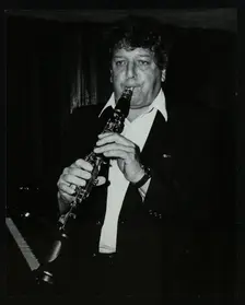 Clarinetist John Denman playing at the Bass Clef, London, 1985. Creator: Denis Williams