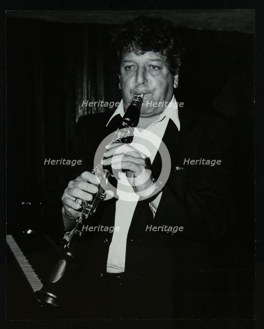 Clarinetist John Denman playing at the Bass Clef, London, 1985. Creator: Denis Williams.