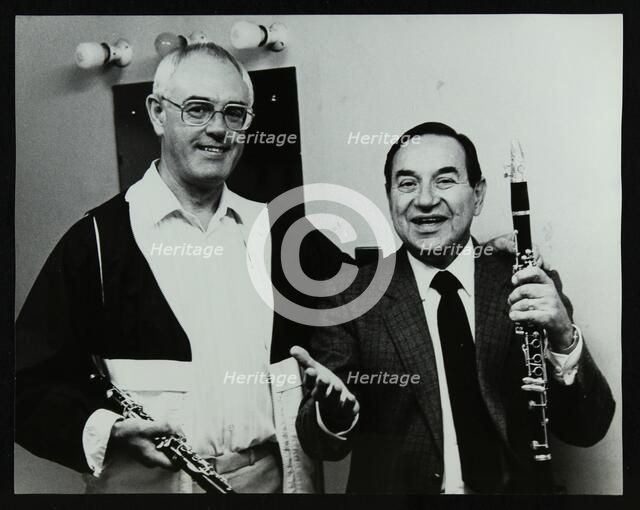 Clarinetists Terry Lightfoot and Peanuts Hucko, Potters Bar, Hertfordshire, 1986. Artist: Denis Williams
