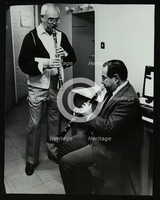 Clarinetists Terry Lightfoot and Peanuts Hucko, Potters Bar, Hertfordshire, 1986. Creator: Denis Williams.