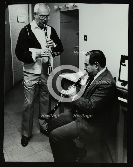 Clarinetists Terry Lightfoot and Peanuts Hucko, Potters Bar, Hertfordshire, 1986. Artist: Denis Williams