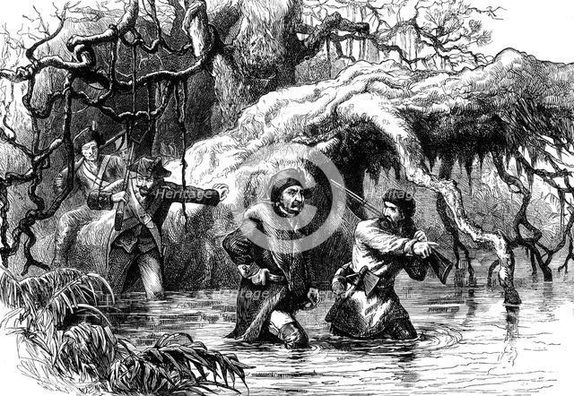 Clark and his soldiers crossing the Wabash, c1778-1779 (c1880). Artist: Unknown