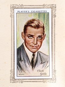 Clark Gable Collectables Picture of movie stars that came with the Players cigarette packet, 1934. Creator: Unknown