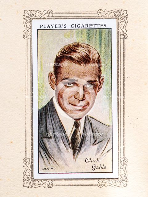 Clark Gable Collectables Picture of movie stars that came with the Players cigarette packet, 1934.  Creator: Unknown.