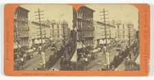 Clark Street, North from Madison, 1873. Creator: Lovejoy & Foster