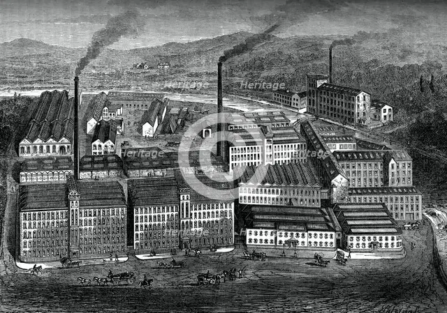 Clark's Anchor Thread Works, Paisley, Scotland, c1880. Artist: Unknown