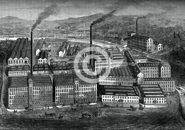 Clark's Anchor Thread Works, Paisley, Scotland, c1880. Artist: Unknown