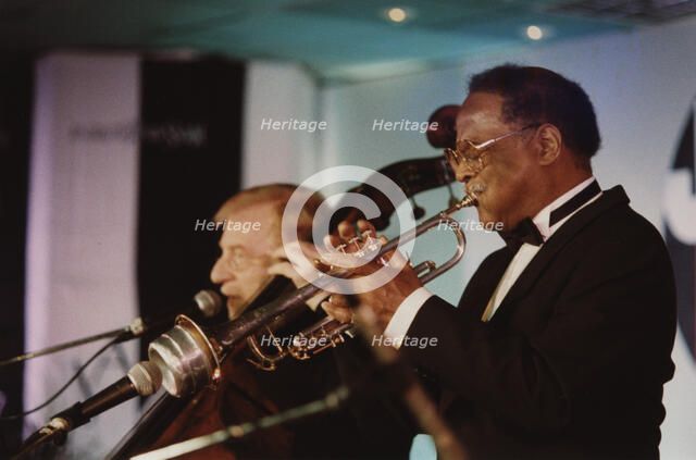 Clark Terry and Red Mitchell, Jazz Inn Party, Nordwijk, Netherlands, 1989. Creator: Brian Foskett.