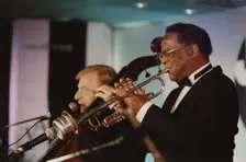Clark Terry and Red Mitchell, Jazz Inn Party, Nordwijk, Netherlands, 1989. Creator: Brian Foskett