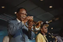 Clark Terry, Jazz Inn Party, Nordwijk, Netherlands, 1989. Creator: Brian Foskett