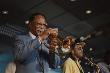 Clark Terry, Jazz Inn Party, Nordwijk, Netherlands, 1989. Creator: Brian Foskett