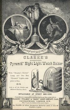 Clarkes Pyramid Night Light Watch Holder, 1893