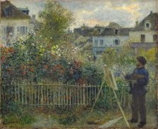 Claude Monet Painting in His Garden at Argenteuil, 1873. Creator: Renoir, Pierre Auguste (1841-1919)