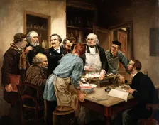 Claude Bernard and his pupils. Creator: Lhermitte, Léon Augustin, 1844-1925 (After)