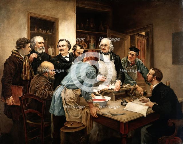 Claude Bernard and his pupils. Creator: Lhermitte, Léon Augustin, 1844-1925 (After).