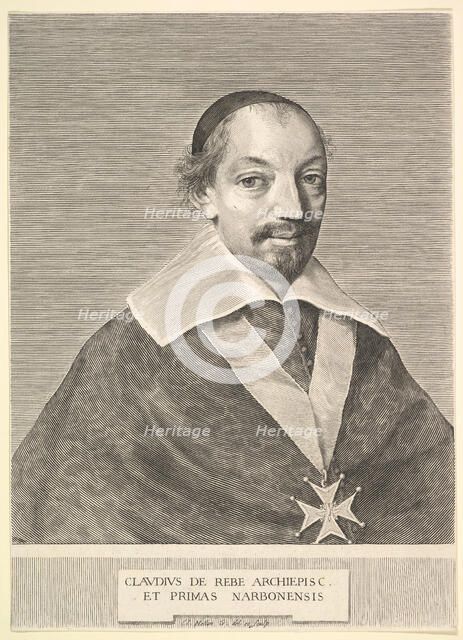 Claude de Rebé, Archbishop of Narbonne. Creator: Claude Mellan.