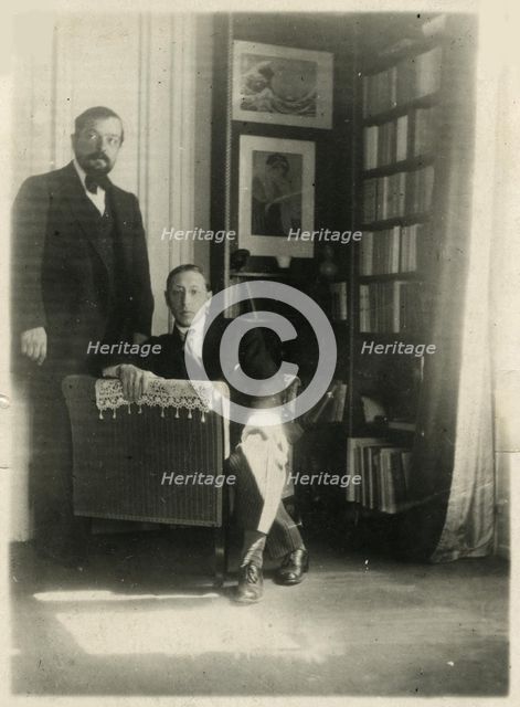 Claude Debussy and Igor Stravinsky, 1912. Creator: Satie, Erik (1866-1925).