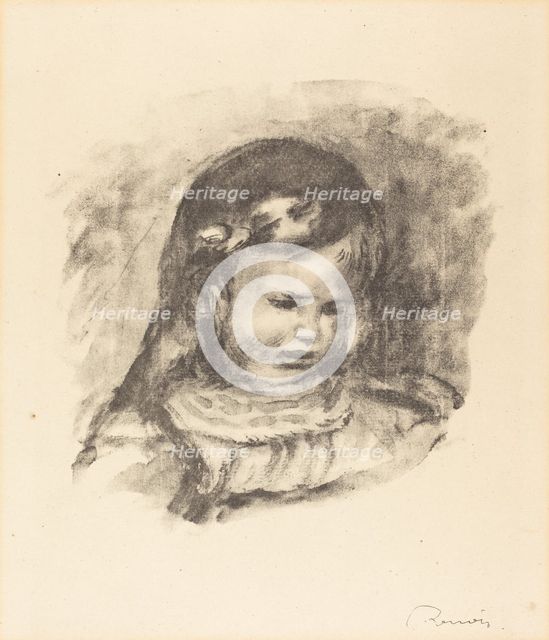 Claude Renoir, with Lowered Head, 1900s. Creator: Pierre-Auguste Renoir.