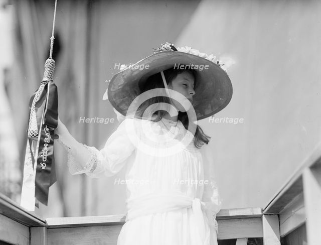 Claudia Lyon of Texas, Sponsor At Launching of U.S.S. Texas, May 18, 1912. Creator: Harris & Ewing.